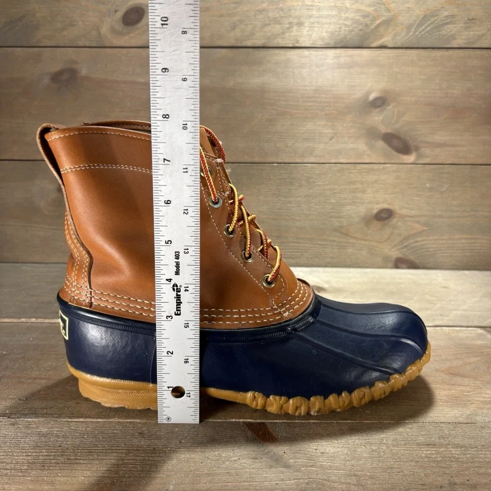 vintage ll bean duck boots womens size 9 shoes brown blue hunting winter rain